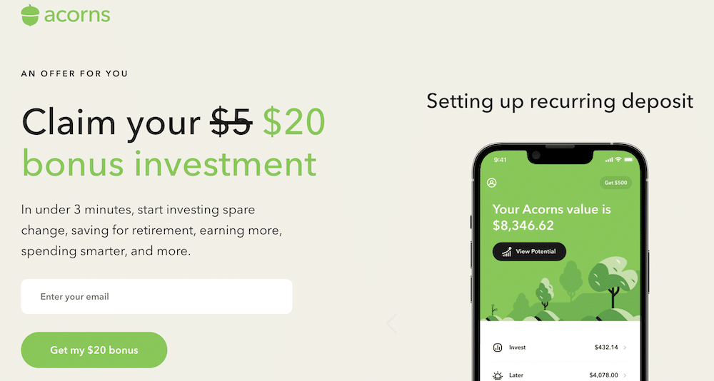 acorns 20 dollar bonus