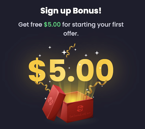 freecash $5 sign up bonus