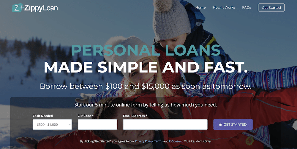 zippyloan homepage